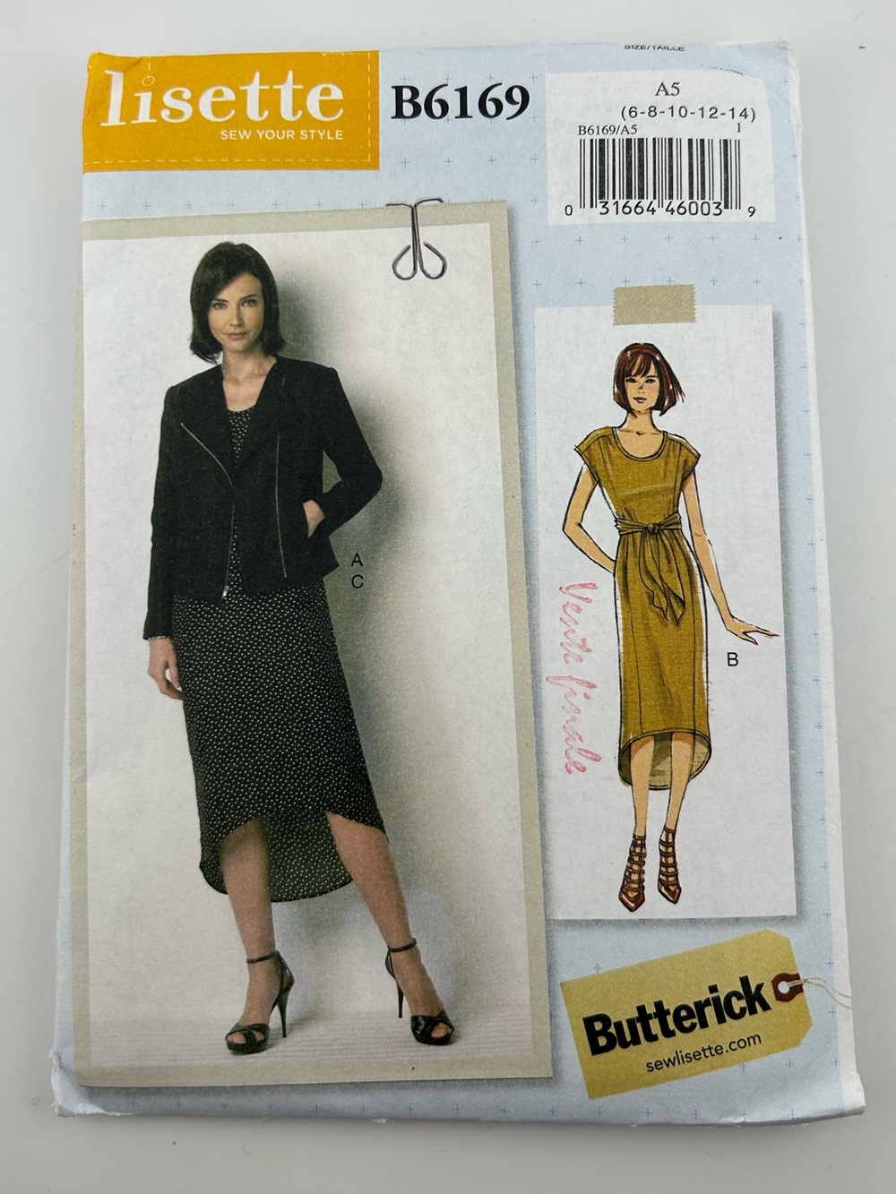 2 for 22$ 🧵 BUTTERICK 🧵 Misses' Jacket, and Dress Sewing Pattern 6169